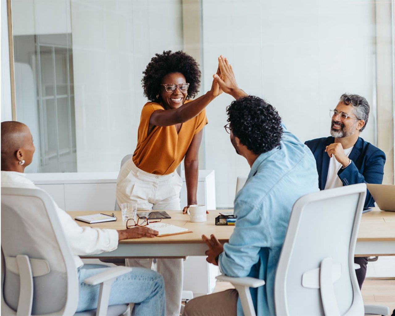 Inclusion, diversity and portrait of business people in office for teamwork, support and happy. Smile, collaboration and inclusive with group of employees for mission, commitment and mindset
