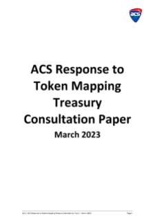 ACS Response to Token Mapping Treasury Consultation Paper
