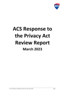 ACS Response to the Privacy Act Review Report
